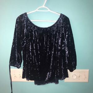 Crushed Velvet off the Shoulder Top